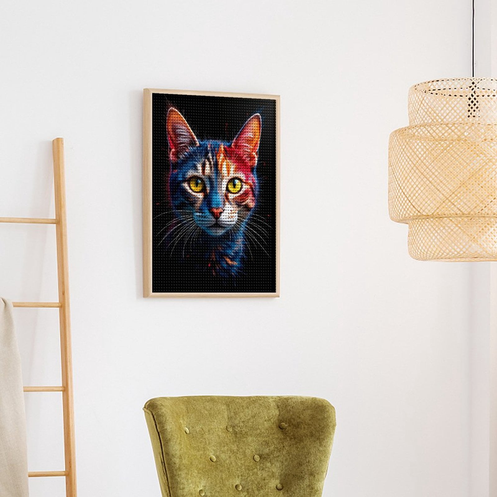 Diamond Art Kits for Adults, Animated Cat Vibrant Colors Portrait 5D Diamond Painting Kits for Adults Beginners, DIY Full Drill Diamond Painting, Gem Art and Crafts 12x16
