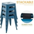 thumbnail image 4 of Stackable Bar Stools Set of 4, 18 Inch Industrial Backless Metal Barstools for Indoor Outdoor Kitchen Dining Patio Garden Classroom, Deep Blue, 4 of 11
