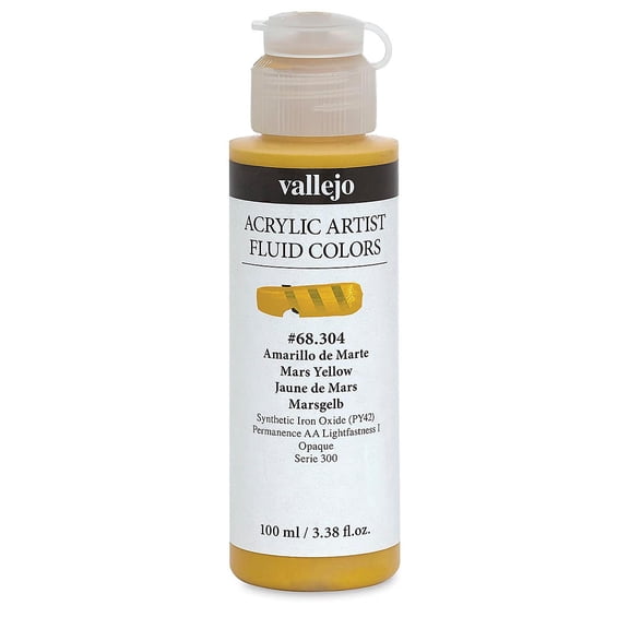Vallejo Fluid Acrylic - Mars Yellow, 100 ml