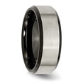 thumbnail image 4 of Chisel Titanium Brushed Center Black IP-plated 8mm Beveled Edge Band, 4 of 7