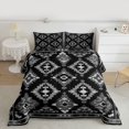 thumbnail image 2 of Castle Fairy Teens Southwestern Abstract Aztec Bedding Comforter Set 2pcs,Bohemian Geometric Black Grey Twin Comforter Sets Microfiber,Hippie Tribal Exotic Style Breathable Bedding Set, 2 of 8