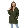 thumbnail image 2 of Monfince Womens Oversized Sherpa Pullover Hoodie with Pockets Fuzzy Fleece Sweatshirt Coat Green XL, 2 of 8