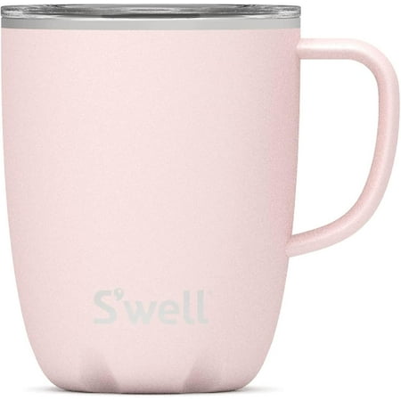 

Stainless Steel Travel Mug with Handle - 12oz - Pink Topaz - Triple-Layered Vacuum-Insulated Container Designed to Keep Drinks Cold and Hot - BPA-Free Water Bottle