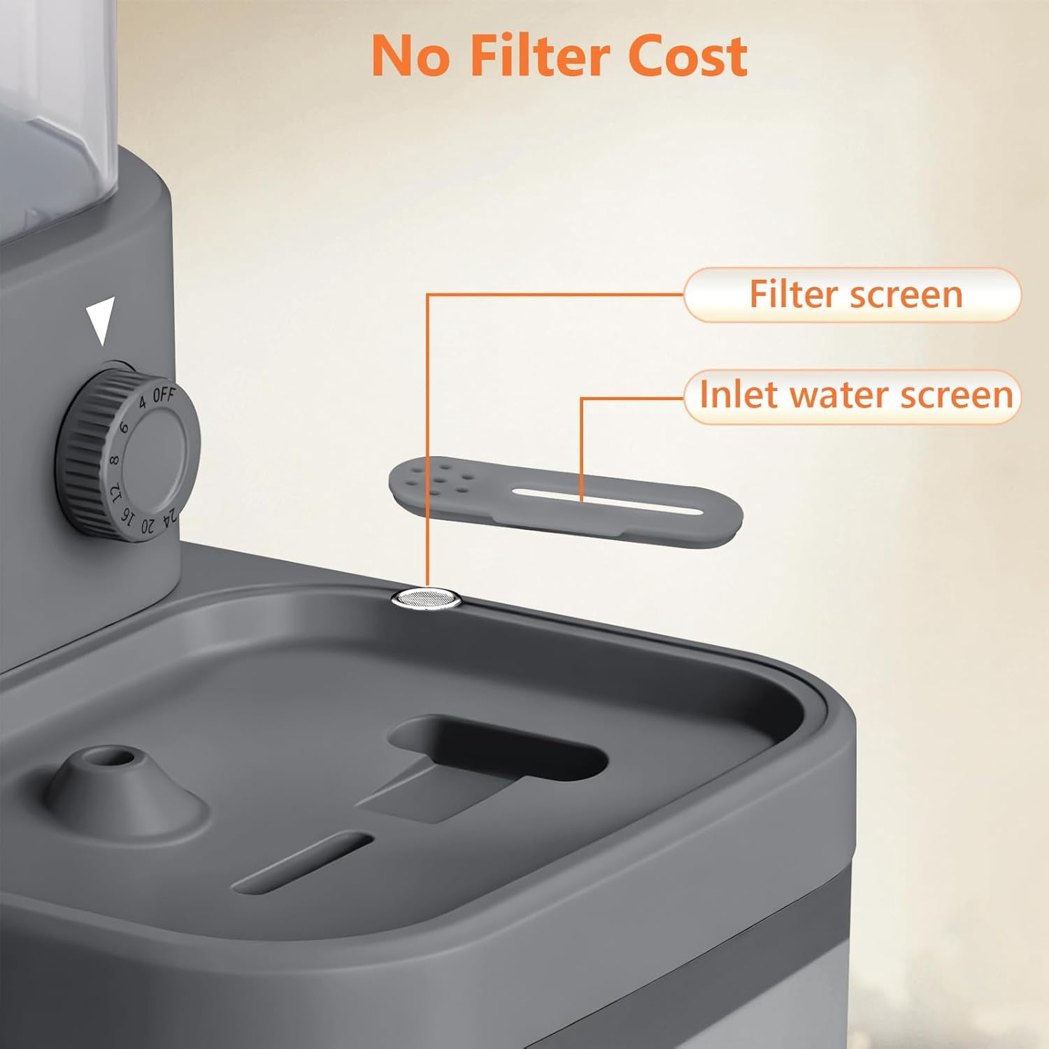 Filterless Cat Water Fountain, 3L/102oz Ultra-Quiet Pet Fountain with Separation Design