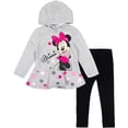 thumbnail image 3 of Disney Minnie Mouse Baby Girls' 2-Piece Fleece Hoodie and Leggings Set Grey Black, 3 of 7