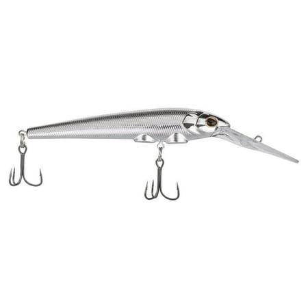 Berkley Deep Hit Stick Fishing Lure Chrome 1/3 oz 3.75in Wide Aggressive Tail Action and Beefier Profile Equipped with Sharp Fusion19 Hook