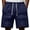 Navy, variant on Men's Cargo Shorts Solid Color Summer Loose Casual Sports Multi Pocket Workwear Shorts Beach Shorts Black