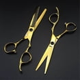 thumbnail image 2 of 6 Inch Gold Professional Hair Cutting Scissors Set with UltraSharp Blade and Ergonomic Grip, 2 of 4