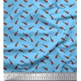 thumbnail image 1 of Soimoi Crepe Silk Fabric Guitar Musical Instrument Print Sewing Fabric Yard 42 Inch Wide, 1 of 1