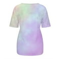 thumbnail image 5 of Baqcunre Womens Shirts Ladies Summer New Gradient Tie Dye Printing Trend Women'S Short Sleeves Womens T Shirts Womens Tops Pink M, 5 of 7