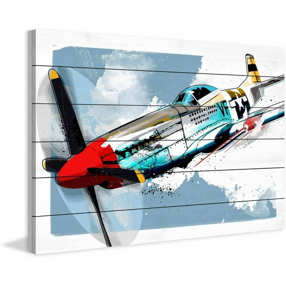 Marmont Hill "P51 Mustang" by Rick Martin Painting Print on White Wood