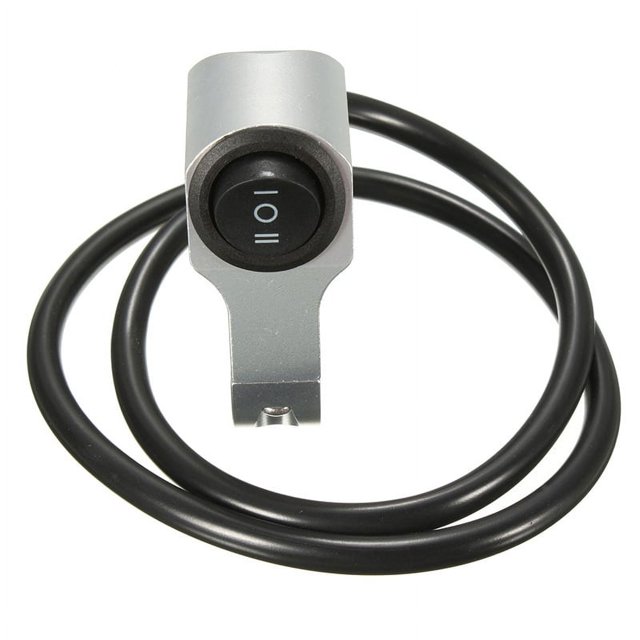 Accesorios de motocicleta manija interruptor de faro modificado interruptor de tres velocidades luz cercana y lejana foco LED manija de apagado interruptor de asiento plateado RV