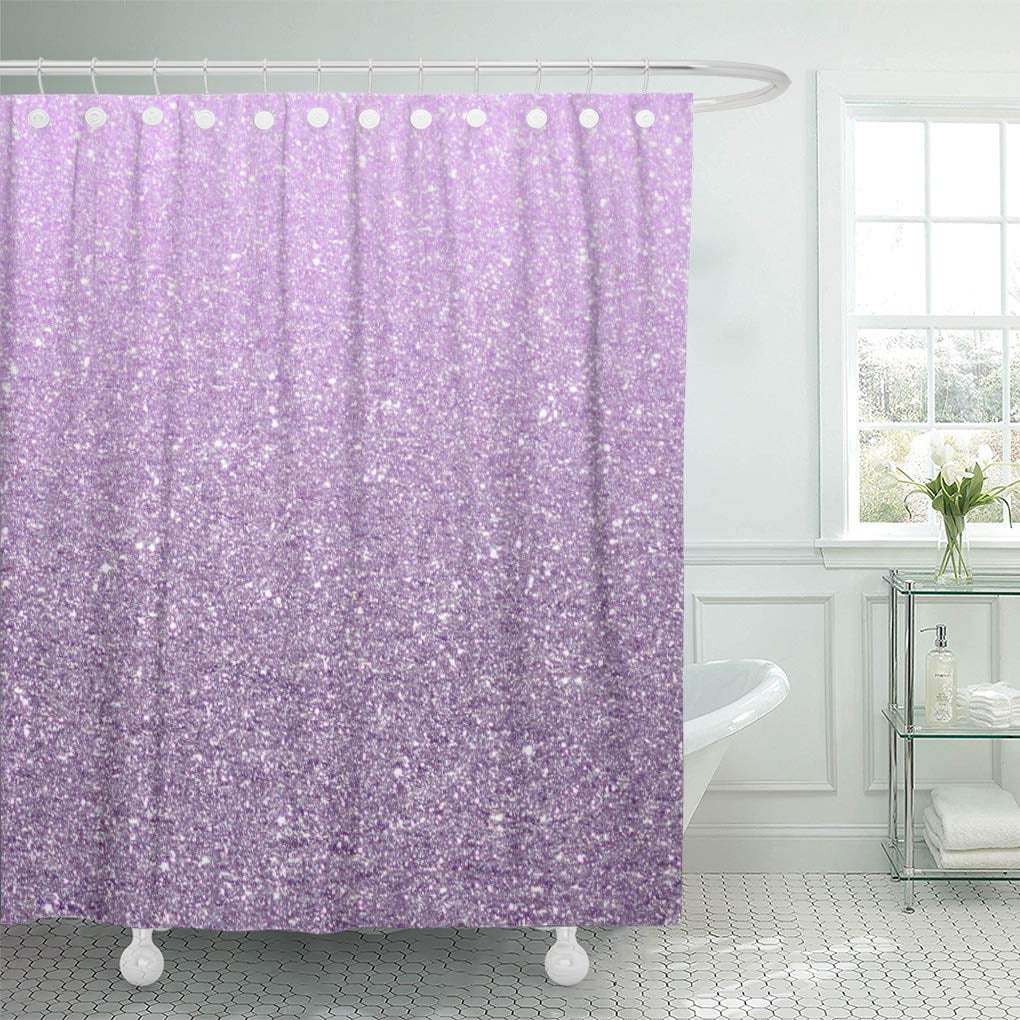 Lavender Purple Pink White Halloween Chevron Sequin Bathroom Shower Curtain 