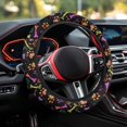 thumbnail image 7 of COEQINE Colorful Paw Bone Splatter Auto Steering Wheel Cover Universal 15 Inch Diameter Non-slip Comfortable Car Steering Wheel Protector for All Seasons, 7 of 7