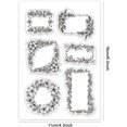 thumbnail image 2 of Flower Label Clear Stamps for Card Making Rectangular/Round Flower Frame Stamp Transparent Craft Stamp Wreath Seal Stamp for DIY Scrapbooking Stamps Photo Album Crafting Journal Decor, 2 of 9