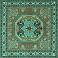 thumbnail image 1 of Ahgly Company Indoor Square Persian Turquoise Blue Traditional Area Rugs, 6' Square, 1 of 4