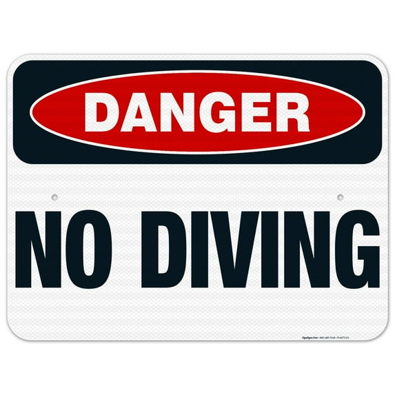 No Diving Sign, Pool Sign, (SI-6672)