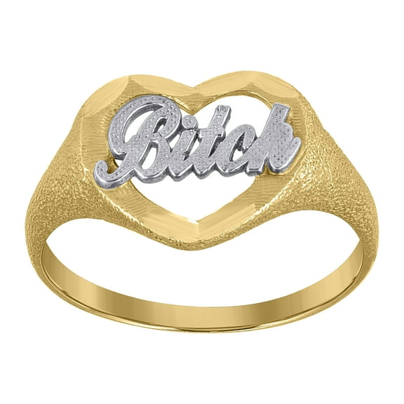 10kt 10k Two-Tone Gold Mens Dc Heart Band Ring