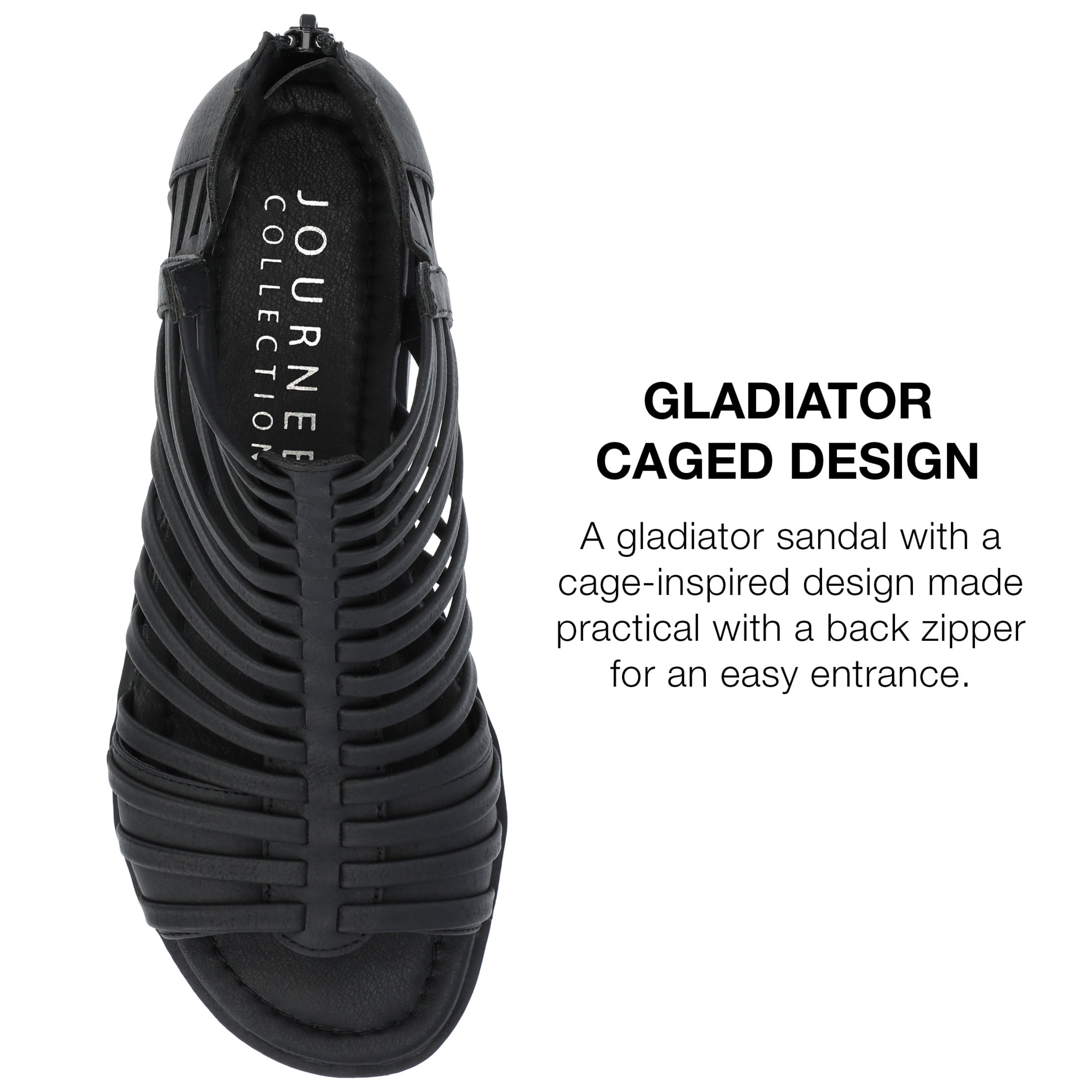 Journee Women's Delilah Tru Comfort Gladiator Wedge Sandals, Wide Width Available