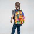 thumbnail image 6 of Hirioo Colorful Plastic Blocks Pattern for Lightweight Backpack, Durable and Comfortable, Ideal for Travel, School, Hiking, and Everyday Use, 6 of 9