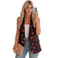 thumbnail image 2 of Psesaysky Summer Sleeveless Blazer Vest For Women Dressy Red Ladybug Print Button Down Lapel Collar Business Casual Outfits Work Suit Vests Tops with Pockets, Size 5XL, 2 of 6