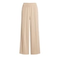 thumbnail image 3 of Yievot Palazzo Pants for Women Casual Baggy Wide Leg Pants Pleated Elastic Waist Flowy Trousers with Pockets, 3 of 4