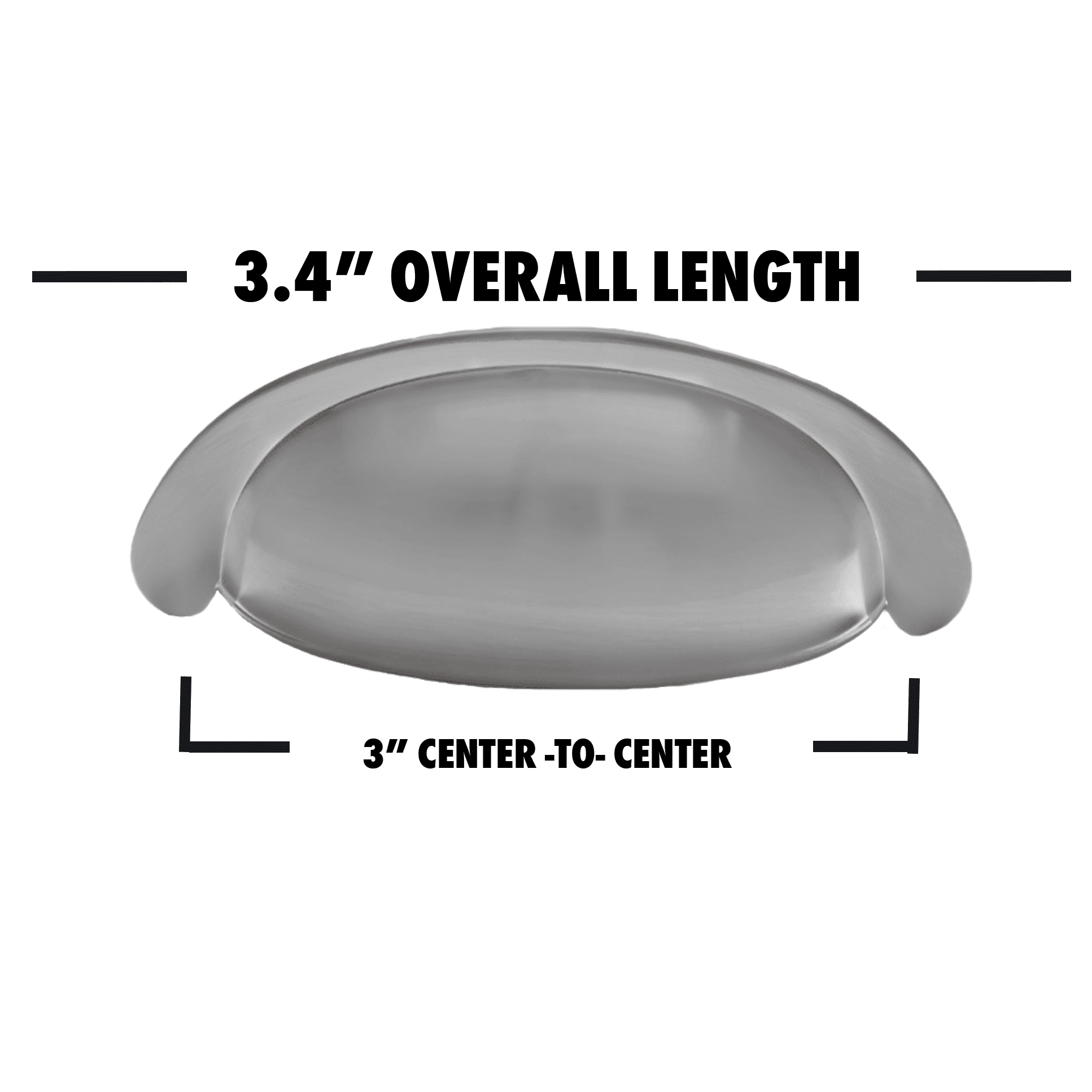 Würth Satin Nickel Bin Pull 3", 10 pack