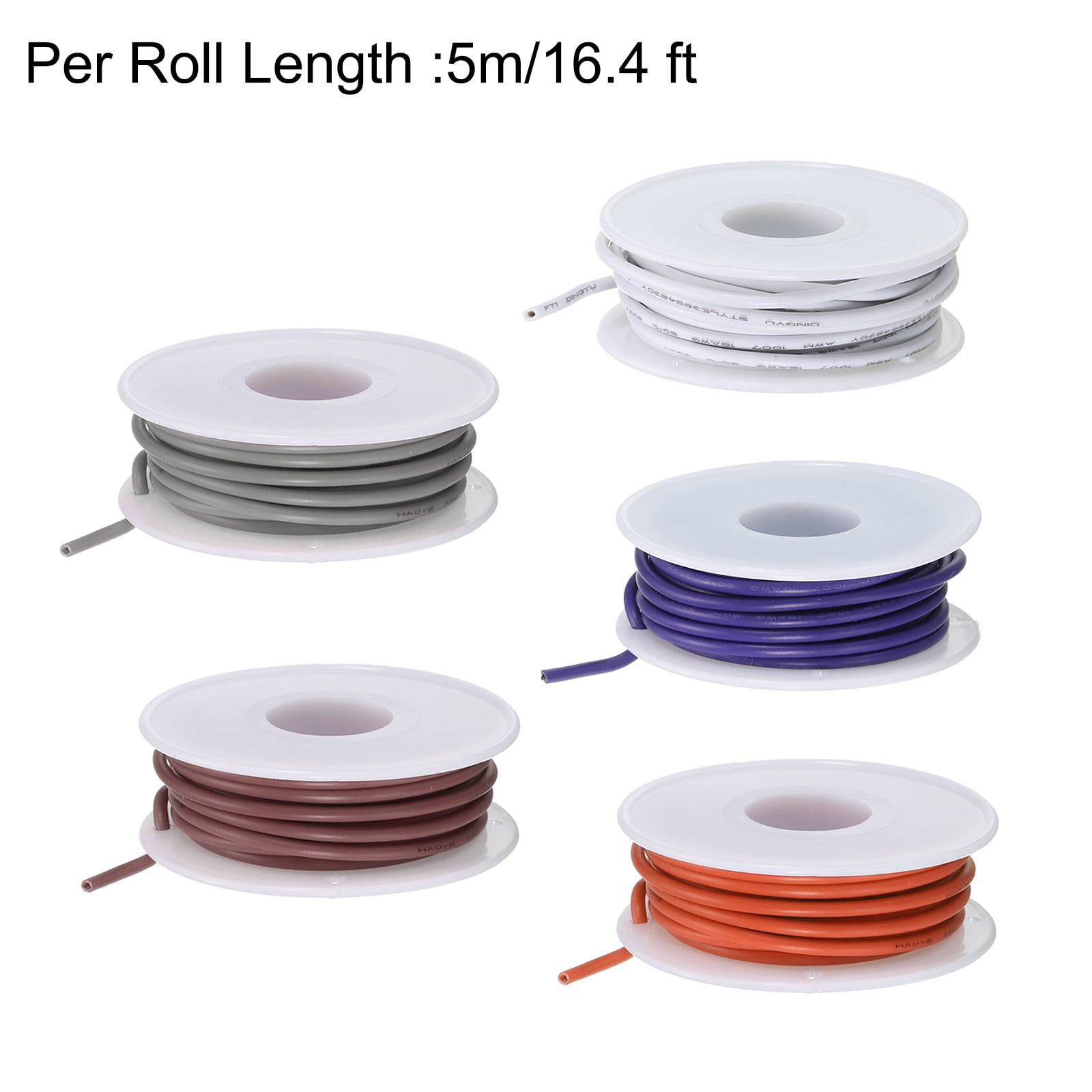 Uxcell 16AWG Wire 16 Gauge Electrical Wire, 25m(82ft Total) 1007 Stranded Wire Hookup Wire Tinned Copper Wire