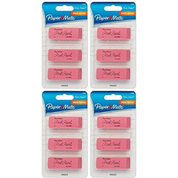 papermate pink pearl premium medium rubber eraser, 3count (70502pp), 4