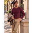 thumbnail image 4 of RICHCOIN Men's V Neck Long Sleeve Shirts Slim Fit Basic T Shirts Ribbed Fashion Tee, 4 of 7