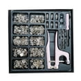 thumbnail image 2 of 100x de sujetadores a ón con alicates, botones de plástico, accesorios de costura para manualidades Plata Hugo botones de snaps, 2 of 10