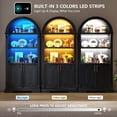 thumbnail image 4 of VKCC 70.9" Storage Sideboard, LED Display Cabinet with Adjustable Shelf & Double Doors, Pantry Cabinet for Kitchen Dining Room, Black, 4 of 10
