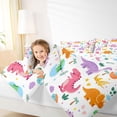 thumbnail image 3 of Homewish Cute Dinosaur Twin Comforter Sets,Kawaii Animal Bedding Set,White,Colorful Stars Reversible,2pcs,1 Comforter and 1 Pillowcase, 3 of 7
