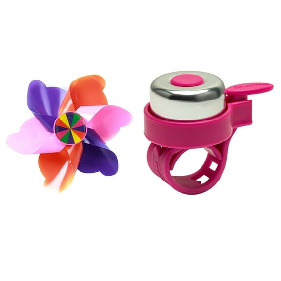 Homoyoyo Windmill Bike Ornament and Handlebar Bell Set for Decoration and Safety