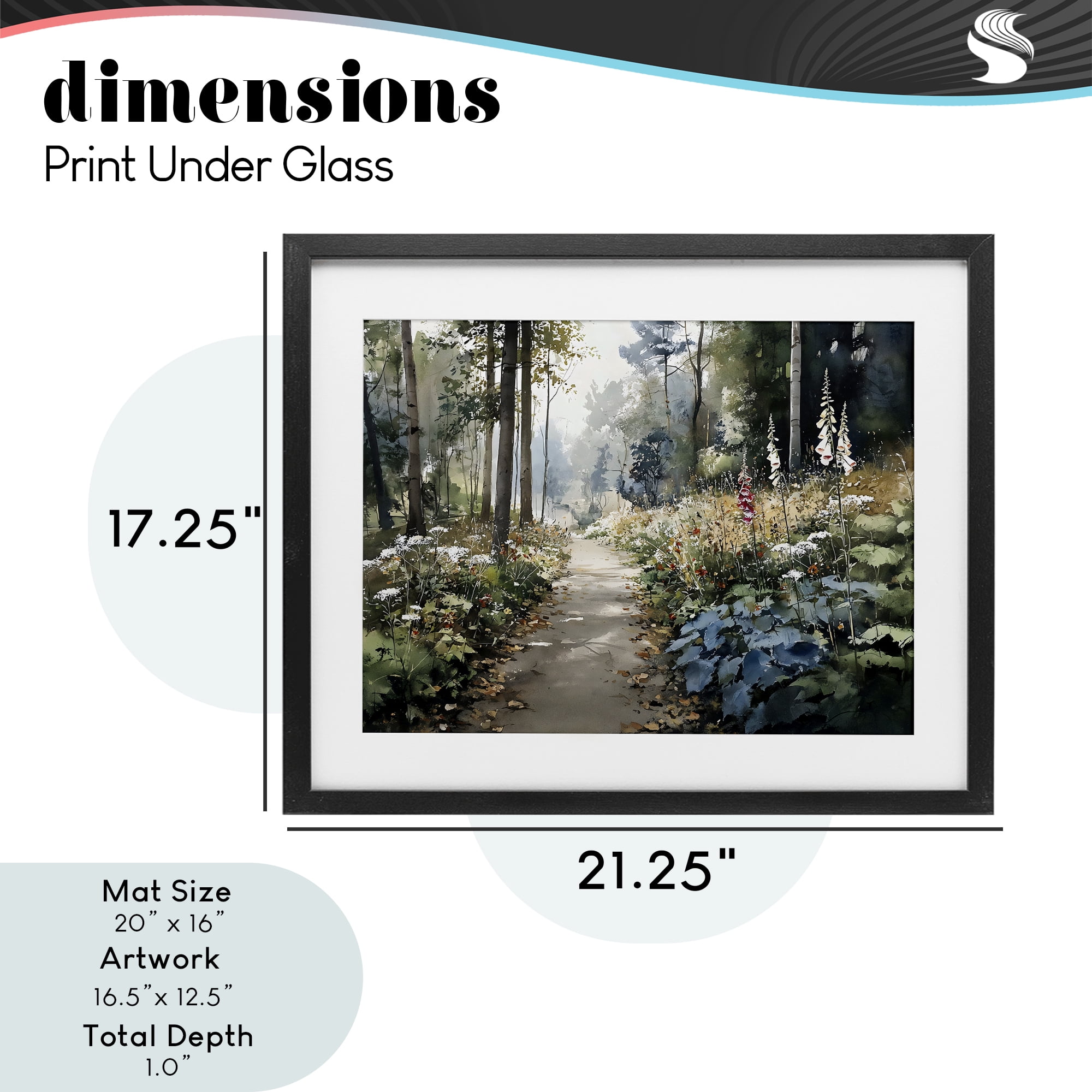 Stupell Industries Foliage Forest at Dusk Black Framed Print Under Glass, design by Franklyn Gregory