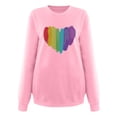 thumbnail image 4 of EQWLJWE Womens Sweatshirts with Colorful Heart Graphic Print Long Sleeve Crew Neck Rainbow Pullover Valentines Day Shirts Lightweight, 4 of 5