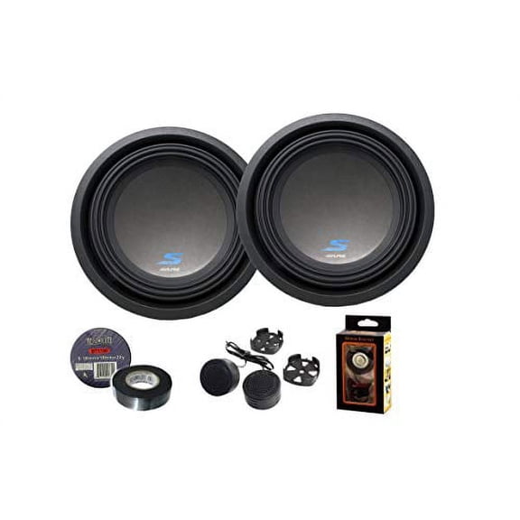 2 Alpine S-W10D4 S-Series 10" Dual 4-Ohm Subwoofers Bundle