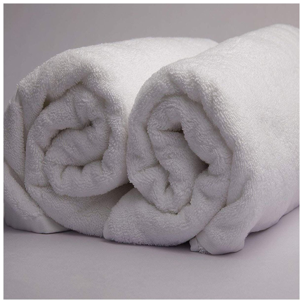 Eiderdown Decor 100% Cotton Towels for Bathroom 2 Large Bath (30”x60”) Soft Towel Set - White