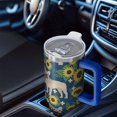 thumbnail image 6 of OBREWU French Bulldog Sunflowers Floral Tumbler with Handle and Lid,French Bulldog Sunflowers Floral 40oz Double Wall Vacuum Insulated Tumbler,Cups Gift for Women and Men, 6 of 7