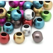 400 Round Matte Metallic Acrylic Beads 12mm with 5.7mm Large Hole