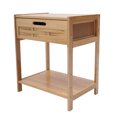 Modern Bamboo Bedside Table Bedroom Nightstand Drawer Shelf
