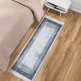 thumbnail image 2 of Ottomanson Machine Washable Cotton 2x5 Flatweave Runner Rug for Bedroom, 20" x 59", Off White/Black Greek Key/Border, 2 of 10