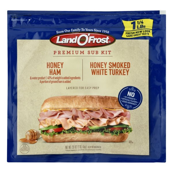 Land O'Frost Honey Ham & Turkey Sub Sandwich Kit, 20 Oz.