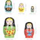 thumbnail image 5 of Muñeca rusa matryoshka jerarquización muñeca madera para niños 5 piezas JAMW Sencillez, 5 of 5