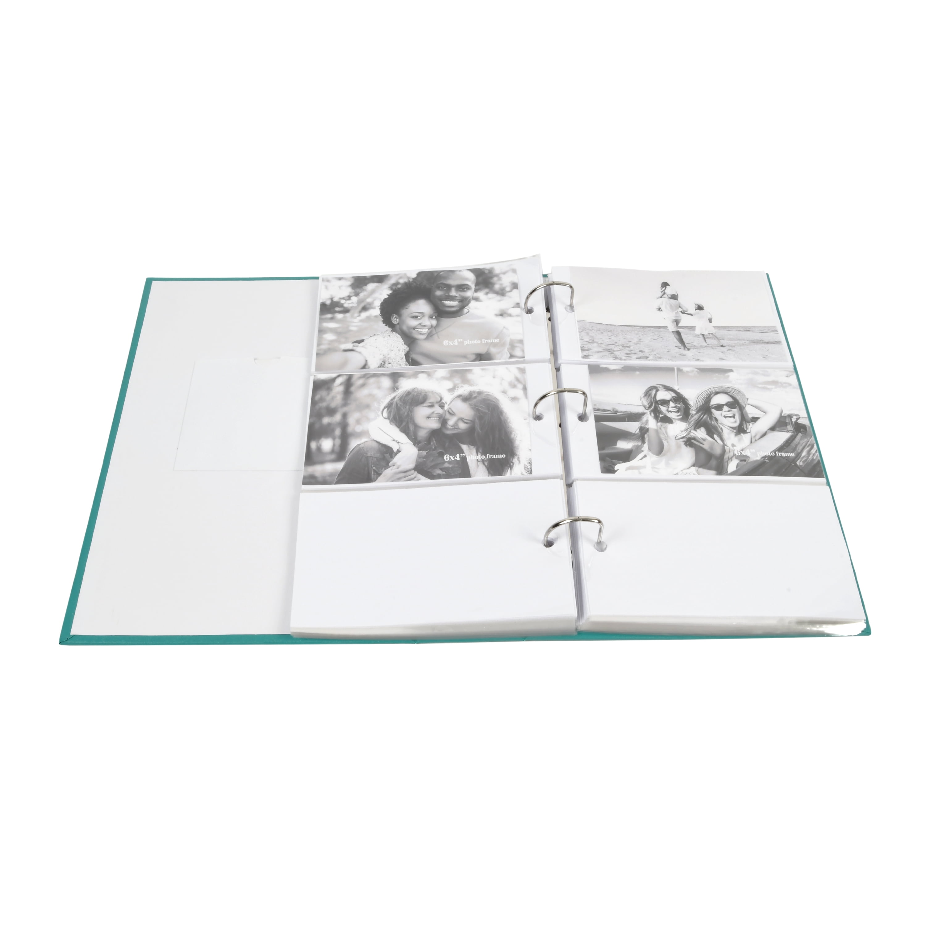 New View Gifts Ring Bound Teal Photo Album, Holds 3 Photos per Page, 4"x6" Photographs