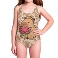 thumbnail image 3 of Little Bathing Suit One Piece Quick Dry For Girls Swimsuit Back Summer Beach Teen Practice Swimwear Size 5-6T, 3 of 7