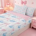 thumbnail image 3 of meiyoeat cute Seashell Bow Zipper Full Size Comforter Sets with Fitted Sheet and 2 Pillowcases,Watercolor Coastal Style Zipper Bedding Set,Pink Reversible,4-Piece, 3 of 7