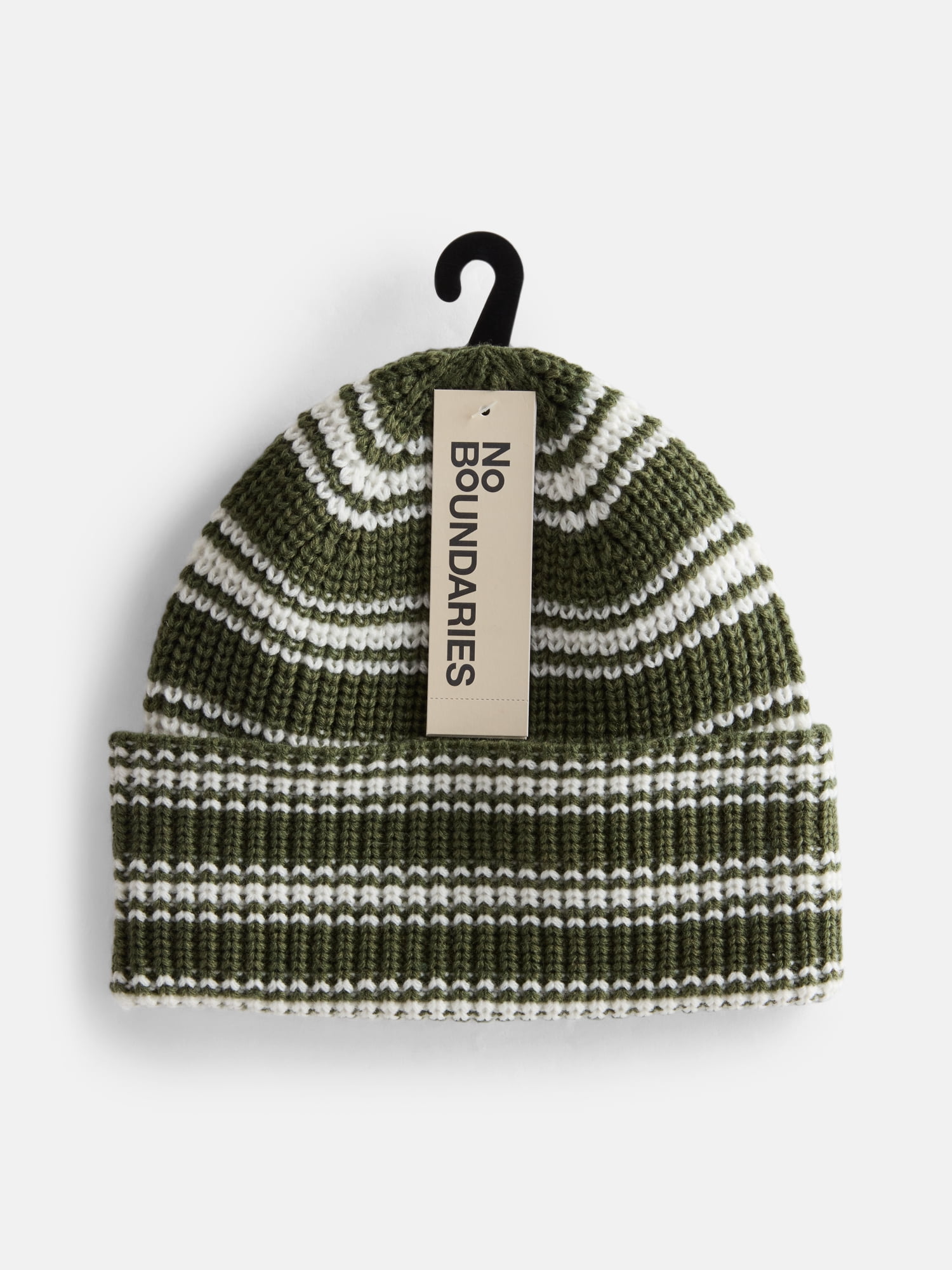 No Boundaries Women's Ribbed Knit Striped Beanie