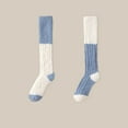 thumbnail image 2 of WRKEKC Women's Winter Warm Knee High Socks Color Block Fuzzy Soft Home Floor Socks for Winter Cozy Casual Wear, 2 of 3