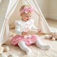 thumbnail image 4 of Enyan Newborn Baby Girl Fall Clothes Cute Long Sleeve Romper Plaid Ruffle Skirt Set Infant Spring Outfits（Size 9-12 Months）, 4 of 9